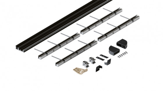 HAWA 52094 Folding Concepta III do pouzdra spodní profil pro 4 dveře černá elox