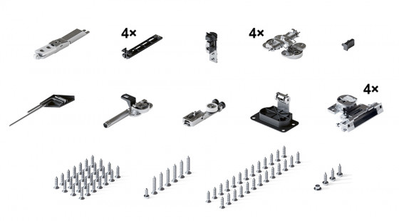 HAWA 31505 Folding Concepta III 25 Push do pouzdra základní sada 1900 - 2700mm