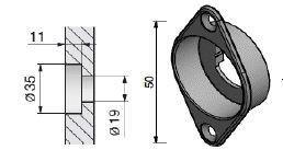 LEHMANN Adaptér do dřeva pro montáž zámku 60 6171 a křídlového