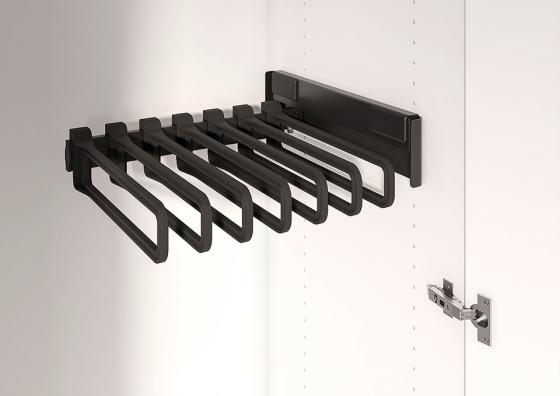KES 238383 Conero boční výsuv na kalhoty, 475mm, 7 věšáků, černý