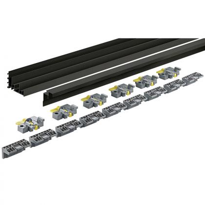 HETTICH 9338329 TopLine XL horní a spodní vedení s příchyty 2300mm černá elox