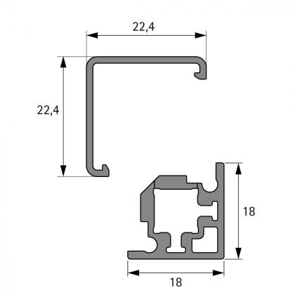 HETTICH 9360732 FurnSpin Cadro vertikální profily sada bílá 3000 mm