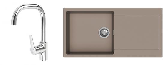 K-StrongSinks S3 Set dřez Zala 1000x500mm granit béžová+ Baterie Garonne chr.