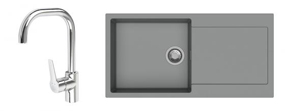 K-StrongSinks S3 Set dřez Zala 1000x500mm granit šedá + Baterie Garonne chr.