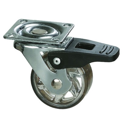 StrongCastors kolečko TOP průměr 50mm transparentní tmavá s brzdou