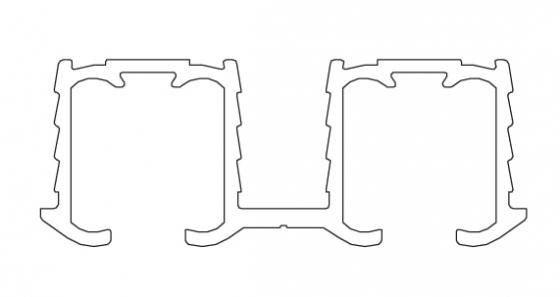 TERNO Living Top horní vedení dvojité 2652/A elox stříbrný 2,5m 30kg