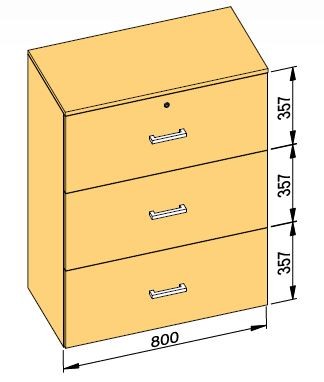 K-BBP kartotéka typ R3 pro vnitřní šířku 762/390 mm výška 1076mm bez tlumení