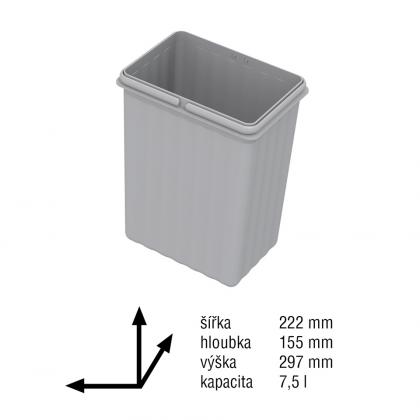 GOLLINUCCI Příslušenství náhradní koš pro Sistema 900 a Linea 580 1x7,5l šedá