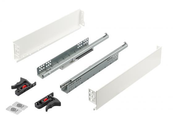 K-StrongMini zásuvka 89/550mm, tlumený částečný výsuv 25kg, bílá