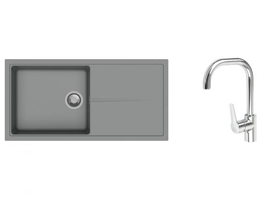 K-StrongSinks S3 Set dřez Labe 1000x500mm granit šedá + Baterie Garonne chrom