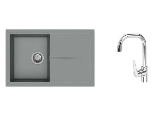 K-StrongSinks S3 Set dřez Labe 780x500mm granit šedá + Baterie Garonne chrom