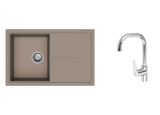 K-StrongSinks S3 Set dřez Labe 780x500mm granit béžová + Baterie Garonne chrom