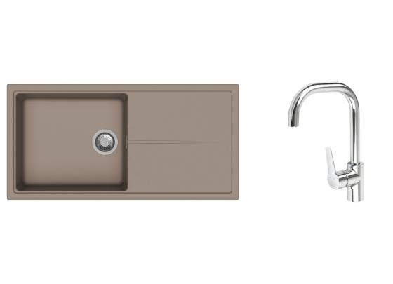 K-StrongSinks S3 Set dřez Labe 1000x500mm granit béžová + Baterie Garonne chrom