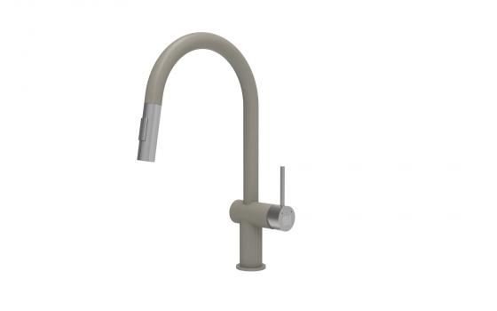 StrongSinks S3 Baterie Neris s vytahovací sprškou tvar U béžová,koncovka nerez