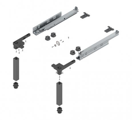 BLUM Z95.4100 Space Step, sada 410mm, tmavě šedá OG