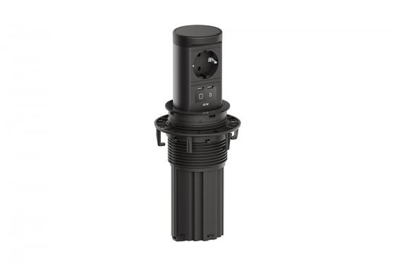 Bachmann Elevator 2 1x230V + 2x USB C, schuko, černá