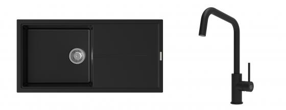 K-StrongSinks S3 Set dřez Labe 1000x500mm granit černá + Baterie  Arda černá