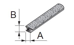 SEVROLL 20224-SV dorazový kartáč zásuvný 14x4mm, 50m, šedý