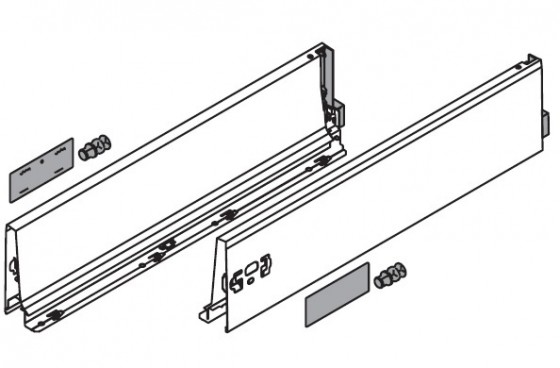 BLUM 378K5002SA Antaro, bočnice K 500mm, bílá, sada