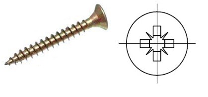 StrongFix Vrut PZ 3,5x50mm zápustná hlava zinek žlutý