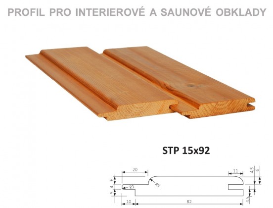 Palubky sauna Borovice ThermoWood Softline (STP) 3000/92/15