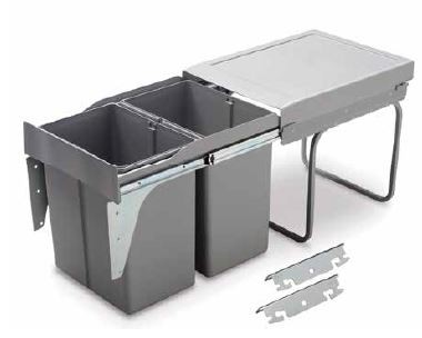 GOLLINUCCI Sorter Linea 290DM na dvířko 400mm 2x21l šedá