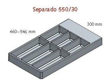 AGOFORM Příborník Separado 546x300x2,8 mm stříbrný