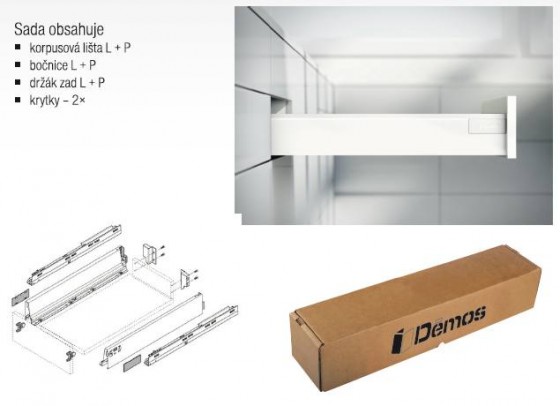 BLUM sada Antaro, zásuvka M 350mm/30kg, Blumotion/TOB, šedá