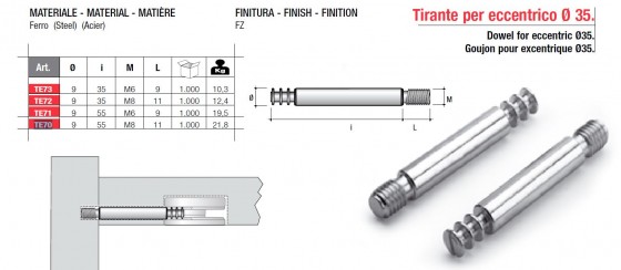 Táhlo TE70 k excentru EC35 M8x55mm pozink