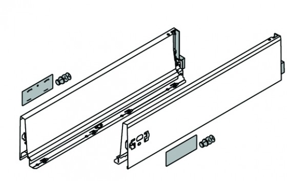 BLUM 378K5502SA Antaro, bočnice K 550mm, šedá, sada