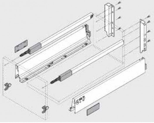 BLUM sada Antaro, zásuvka D 450mm/30kg, Blumotion/TOB, bílá