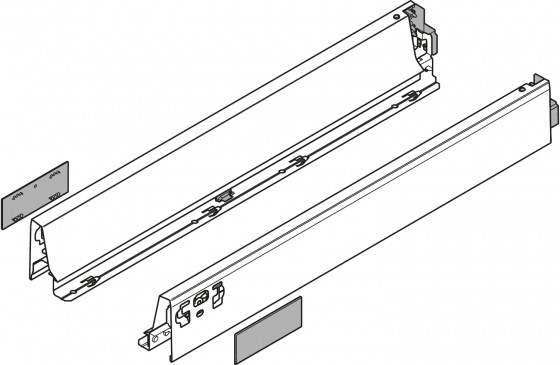 BLUM 378N4002SA bočnice Antaro 400 šedá P+L
