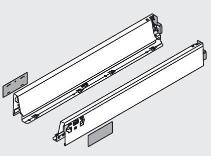 BLUM 378N4502SA Antaro, bočnice N 450mm, šedá, sada