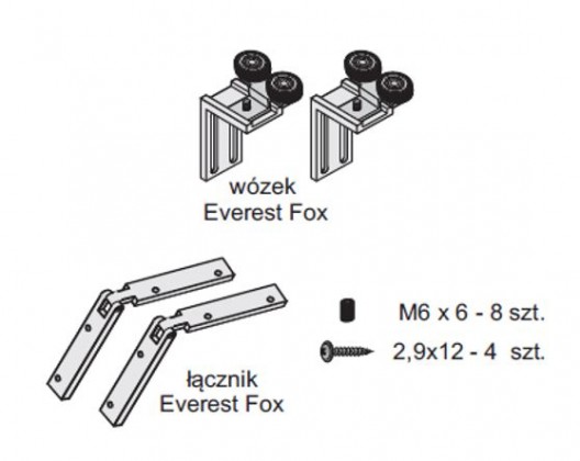 SEVROLL 10229-SV Everest sada pro úchytovou lištu Fox II