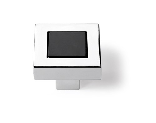 HETTICH 9112664 Knobka ARIMINI 34x34 mm chrom lesklý/černá lesklá