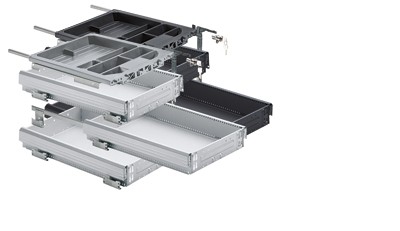 HETTICH 20711 kontejner sada 392/530 mm hliník