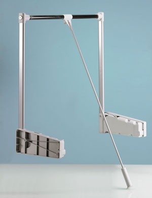 HETTICH 9079878 sklopná šatní tyč DUO Lift 10, 750-1170mm, alu finiš