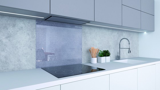 Zástěna sporáková 800x500mm efekt broušený hliník