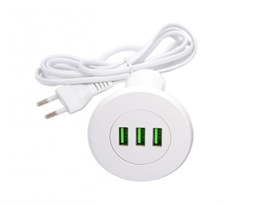 StrongPower USB nabíječka, 3x nabíjecí výstupy, bílá