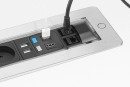 VersaTurn 2x 230V, 2x USB A 5V, 2x RJ45, HDMI, povrch nerez