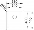 BLANCO 523384 Dřez pod desku Claron 340-U DX Durinox nerez