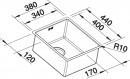 BLANCO 523384 Dřez pod desku Claron 340-U DX Durinox nerez