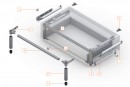 BLUM Z95.4600 Space Step, sada 460mm, tmavě šedá OG