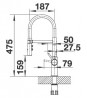 BLANCO 525792 Baterie CATRIS-S FLEXO PVD steel s černou sprchovou hadicí