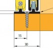TERNO posuvné skleněné spodní vedení 1602/A 1,2m stříbrná elox