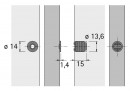 HETTICH 13158 Magnet M73/GP9 4kg hnědý