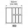 K-BLUM Legrabox M 500 mm/40 kg,šedá,vrut+příb. Classico Kristall 60 (522x474)