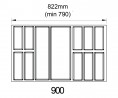 K-BLUM Legrabox M 500 mm/40 kg,šedá,vrut+příb. Classico Kristall 90 (822x474)