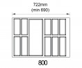 K-BLUM Legrabox M 500 mm/40 kg,bílá,vrut+příborník Classico Kristall 80(722x474)