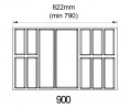 K-StrongBox zásuvka H86/500mm, titan, příborník Classico 900 antracit